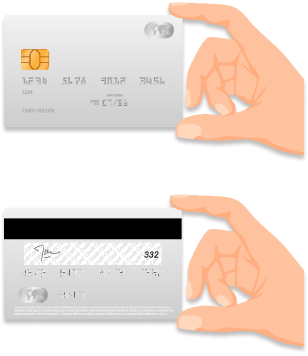 <span> <strong>Accepted Credit Card</strong> <br>Front and Back side </span>