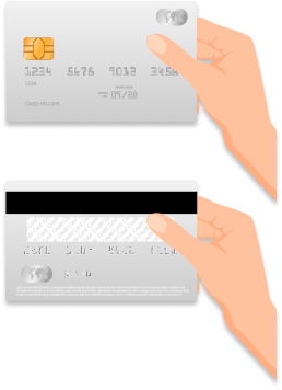 <span> <strong>Not Accepted Credit Card</strong> <br>Credit Card Corner not visible or <br>No Signature on Credit Card </span>